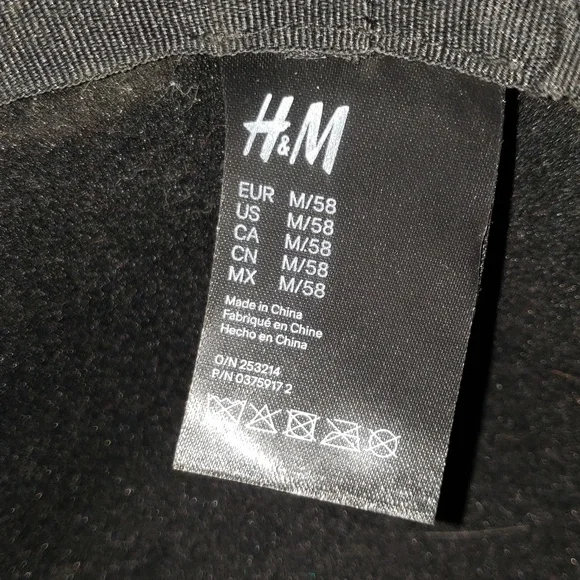 H&M Black Western Style Hat Size M - Picture 7 of 8